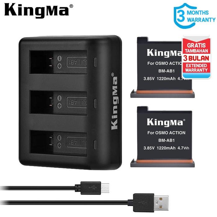 Baterai Kit Kingma Dji Osmo Action Camera 2-pack With Triple Charger