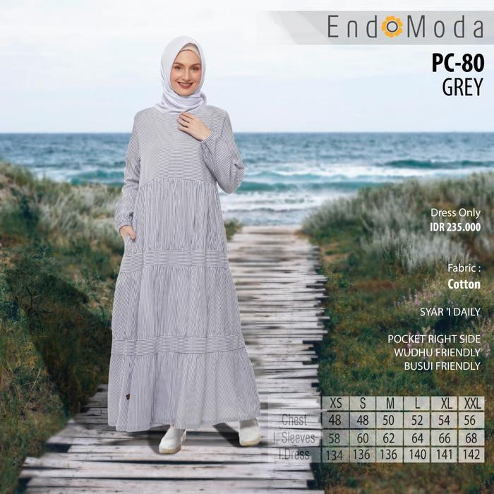 Jual Gamis Muslimah Endomoda Pc 80 Grey S Kota Bandung Assalam Busana Tokopedia