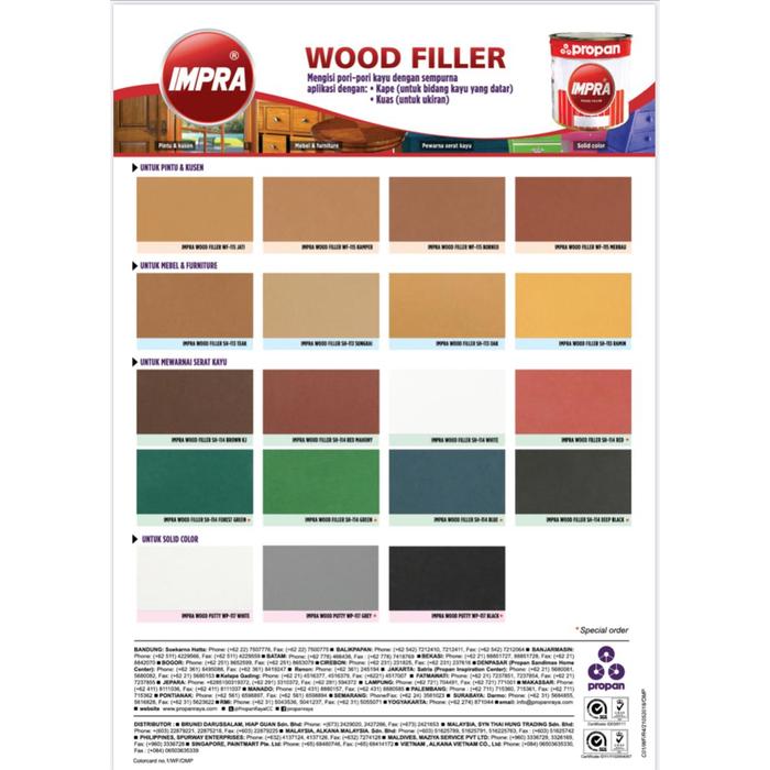 Gambar Dempul Kayu / Impra Woodfiller 1Kg - Teak dari TOKO CAT COLOUR SOLUTION undefined Tokopedia