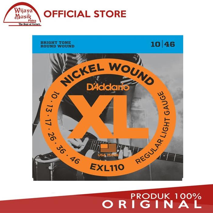 Gambar D'Addario Electric String Regular Light EXL-110 1046 dari Wijayamusikputra undefined Tokopedia