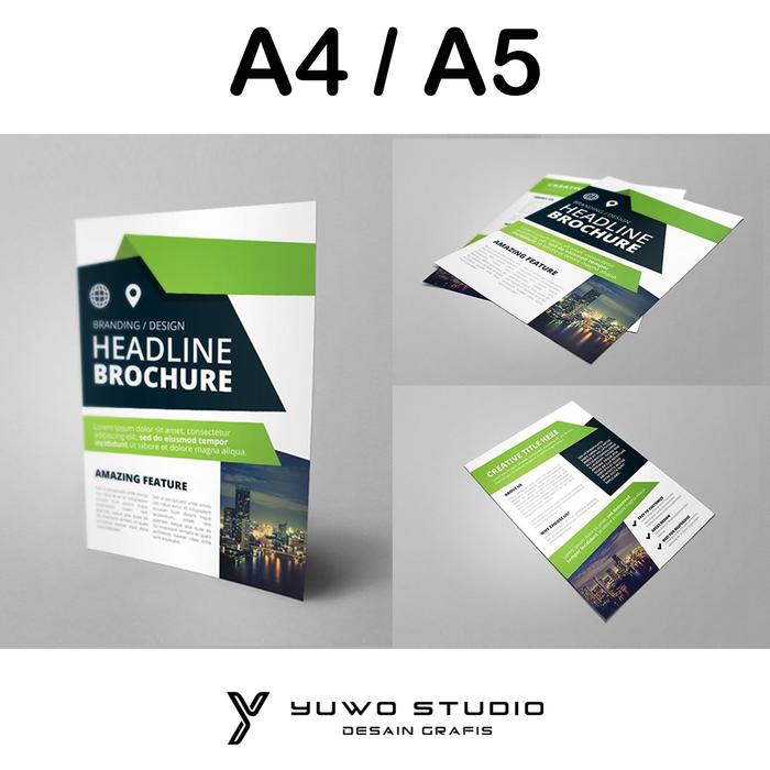 Jual Jasa Desain Grafis Flyer Brosur A4 A5 Bifold Trifold Paket A4 A5 Jakarta Barat Yuwo Studio Tokopedia