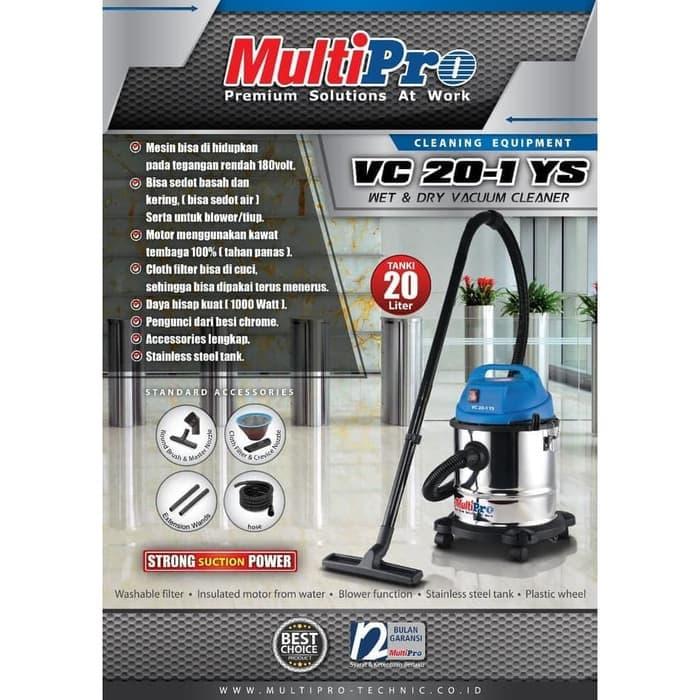 Gambar Multipro Vacuum Cleaner Wet Dry VC 20-1 YS dari GalaxyElektronikOnlineStore undefined Tokopedia