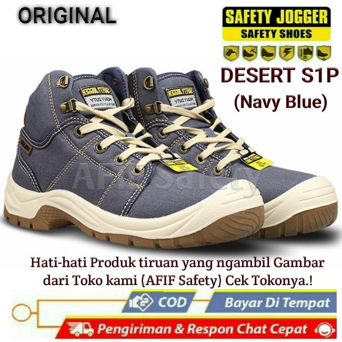 Gambar Sepatu Safety Jogger Desert S1P Navy Original - Safety joger Desert - 39 dari AFIF Safety undefined Tokopedia