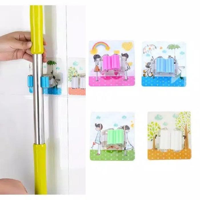 Gambar Gantungan Sapu Pel Penjepit Sapu Holder Alat Dapur Tempel Dinding - Merah Muda dari NEW REJEKI VANANTARA undefined Tokopedia
