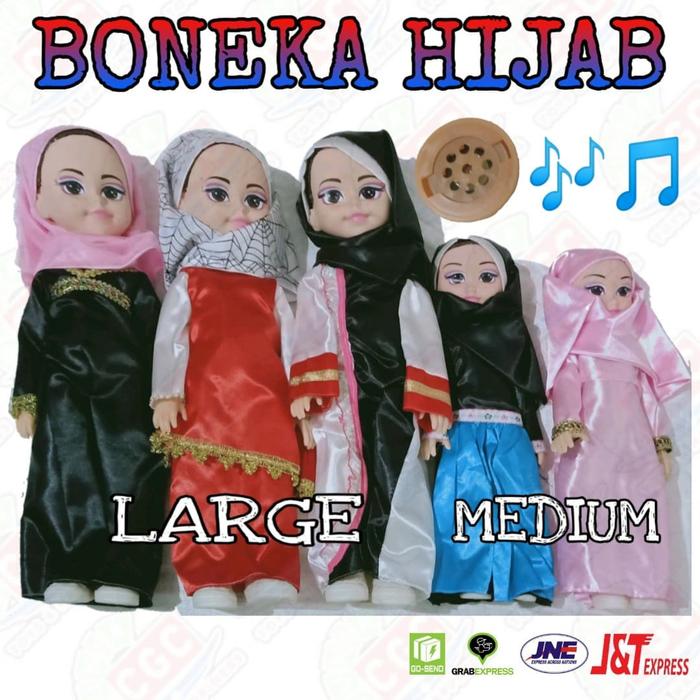 Gambar Mainan Boneka Hijab Jilbab Perempuan ada Musik Anak SNI - Random Medium dari duniaCGC undefined Tokopedia