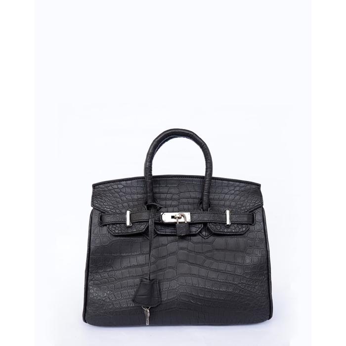 Gambar tas kulit buaya asli warna hitam doff dari tas-kulit undefined Tokopedia