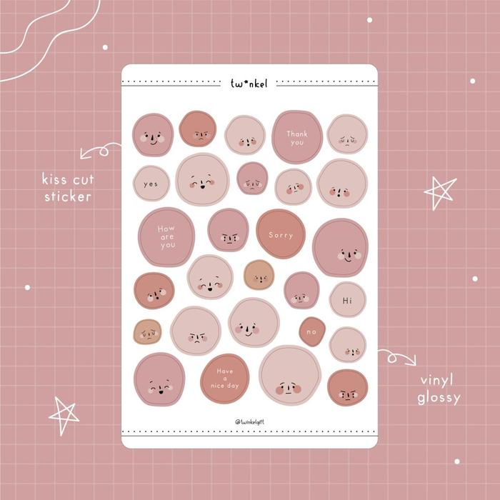 Gambar TWINKEL Sticker Sheet / Stiker Ilustrasi - Emoticon dari Artlinx Store undefined Tokopedia
