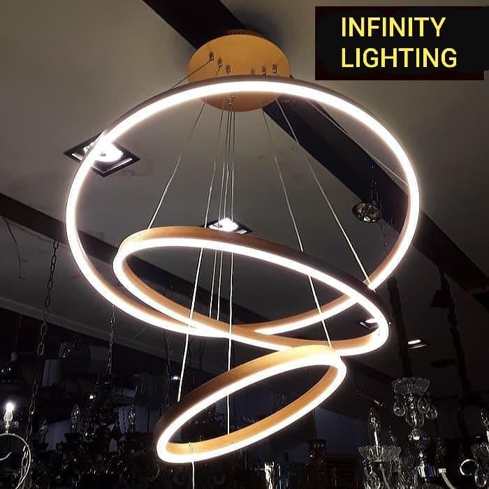 Gambar Lampu gantung hias minimalis modern 3 ring LED 60+40+20 dari Infinity Lighting undefined Tokopedia