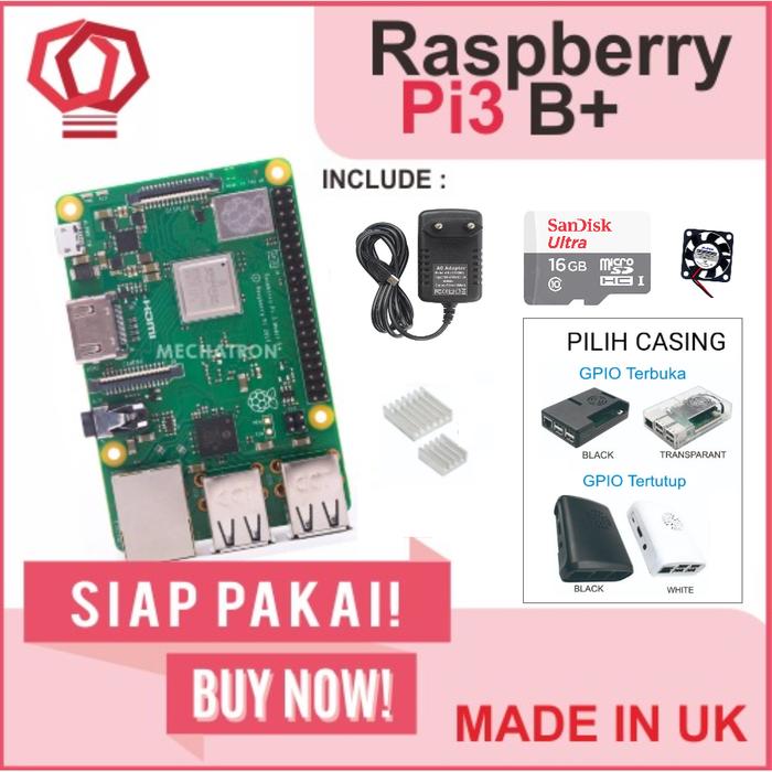 Gambar Raspberry Pi3 Pi 3 Model b+ 3b+ Plus Paket Lengkap Komplit Siap Pakai - Paket Big dari Mechatron undefined Tokopedia