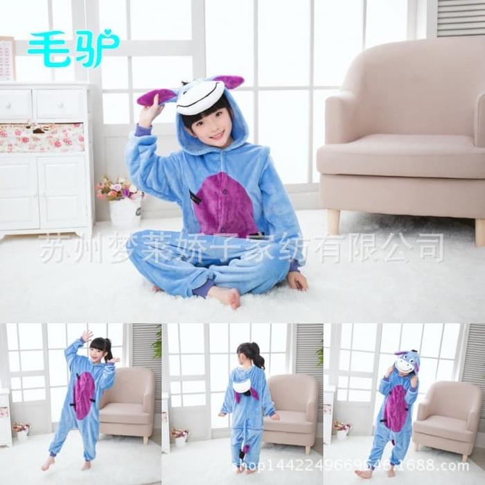 Gambar Baju Tidur Piyama Onesie Kostum Cosplay Anak Dewasa Eeyore Kuda Nil - 130 dari Hazelle undefined Tokopedia