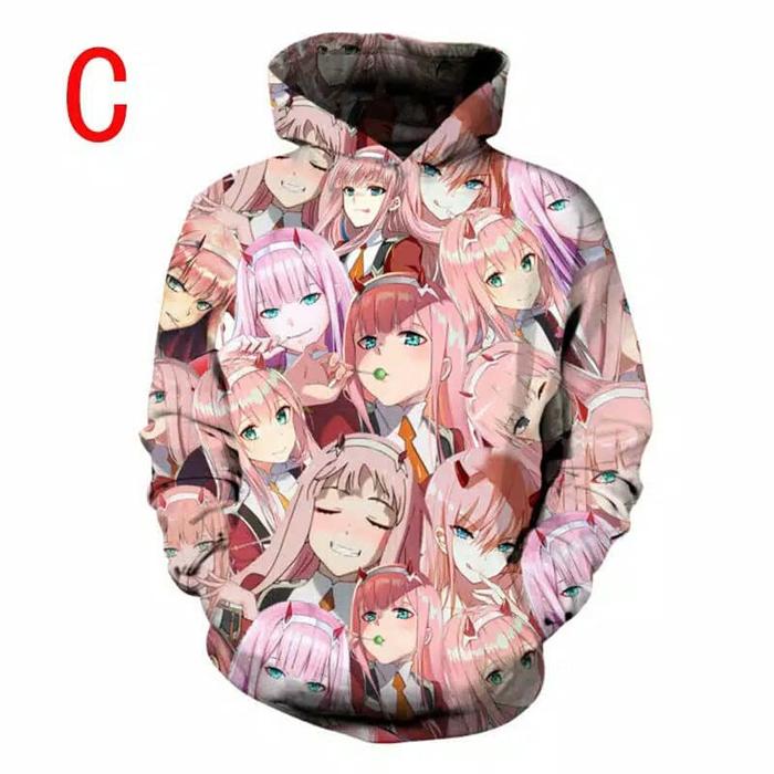 Gambar SWEATER HOODIE ANINE DARLING IN THE FRANXX 02 ZERO AHEGAO 3D - Model C, XXXL dari FASHION GLAMOUR18 undefined Tokopedia