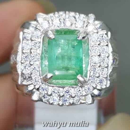 Gambar Batu Zamrud Kolombia Kotak Bersertifikat asli Ring Perak Kode 2152 dari Wahyu Mulia Permata undefined Tokopedia