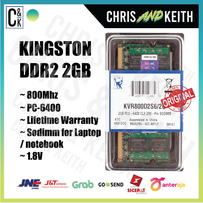 Jual RAM LAPTOP KINGSTON DDR2 2GB PC-6400 800Mhz SODIMM