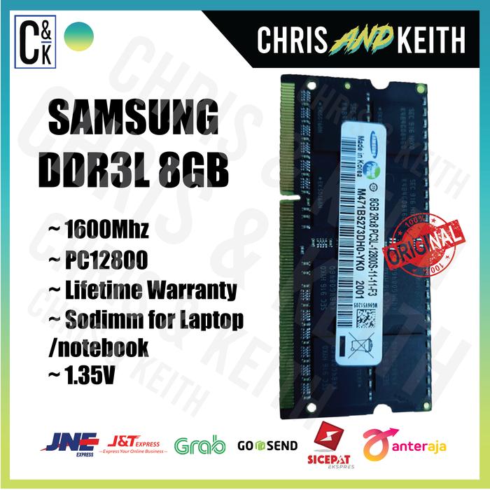 Jual RAM LAPTOP SAMSUNG DDR3L 8GB PC-12800 1600Mhz DDR3 SODIMM