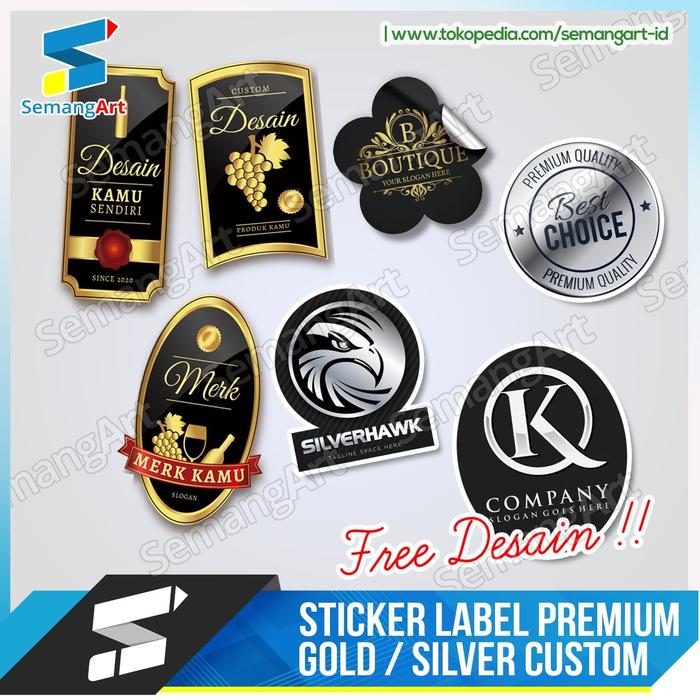 Gambar Stiker / Sticker Label Merk Produk Kemasan Minuman Makanan Gold Silver - GOLD Doff, 3x3 dari SemangArt-id undefined Tokopedia