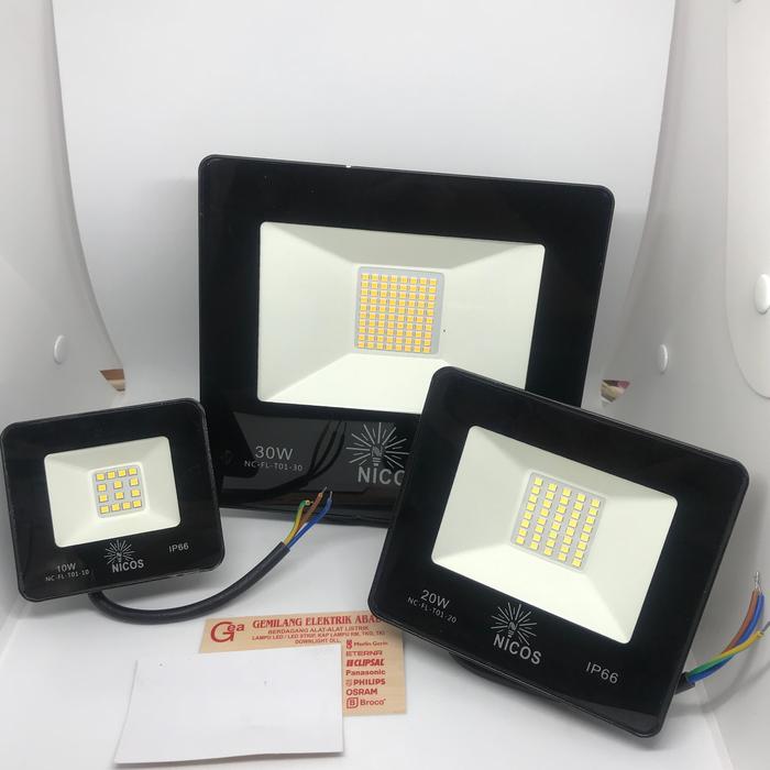 Gambar LAMPU LED SOROT OUTDOOR IP 66 30WATT 30W 30 W 30 WATT FLOODLIGHT NICOS - Warm White dari Gemilang Elektrik Abadi undefined Tokopedia