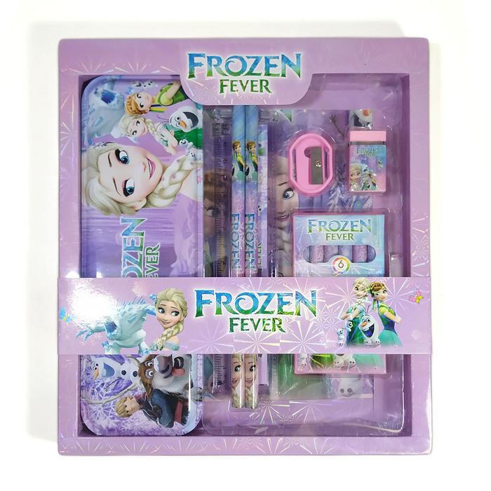 Gambar Set Alat Tulis Karakter Anak Sekolah Kids Stationary Kotak Pensil Raut - Frozen dari Bakul Bekal undefined Tokopedia