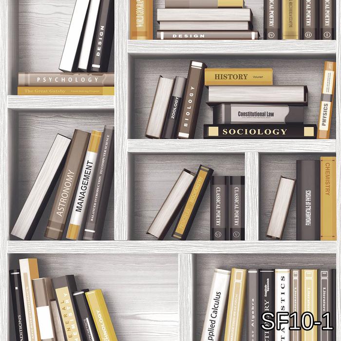 Gambar Wallpaper Dinding Murah - 5m2 - Motif Rak Buku - SF10-1 s/d SF10-5 - SF10-1 dari Wallpaper Indonesia . com Kota Tangerang Tokopedia