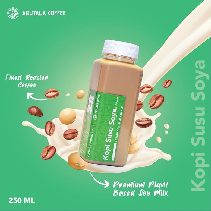 Gambar ARUTALA Es Kopi Susu Soya Vegan 250 ML - Less Sugar dari Arutala Coffee undefined Tokopedia