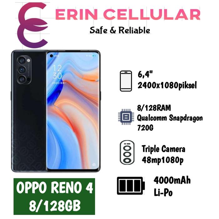 Gambar OPPO RENO 4 RAM 8/128GB - GRS RESMI OPPO (8+128GB) Blue & black - Space Black dari ERIN CELULAR undefined Tokopedia