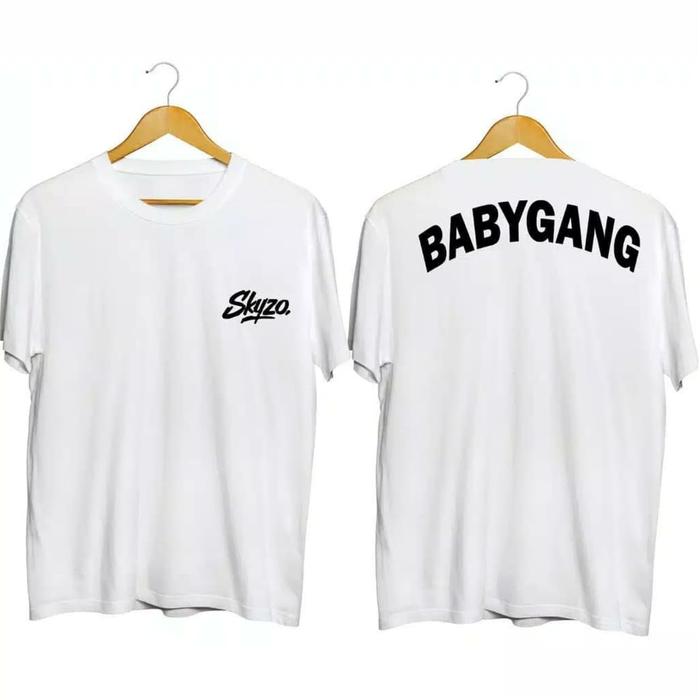 Gambar Kaos Babygang Skyzo small - Putih - Hitam, S dari Heppy FASHION Collection undefined Tokopedia