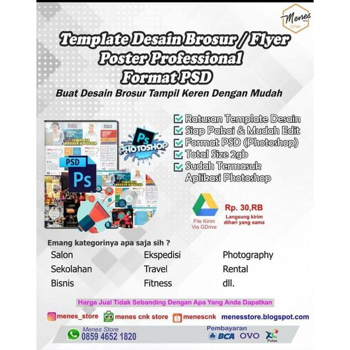 Download Jual Paket Template Desain Brosur Flyer Poster Profesional Format Psd Kota Depok Menes Cnk Store Tokopedia
