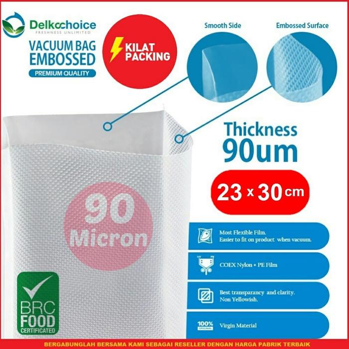 Gambar PLASTIK VACUUM SEALER - VACUM BAG EMBOSSED - DELKOCHOICE - 23x30 CM dari kilat packing undefined Tokopedia