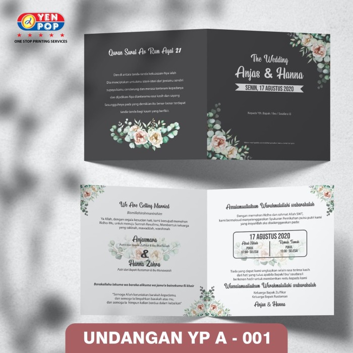 Jual Kartu Undangan Pernikahan 15 X 15 Cm Menarik Elegan Express 1 Kota Pekalongan Yenpop Digital Printing Tokopedia