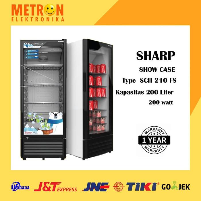 Gambar SHARP SCH 210 FS / SHOW CASE 200 LITER DOUBLE GLASS DOOR / SCH210FS dari Metron Elektronika undefined Tokopedia