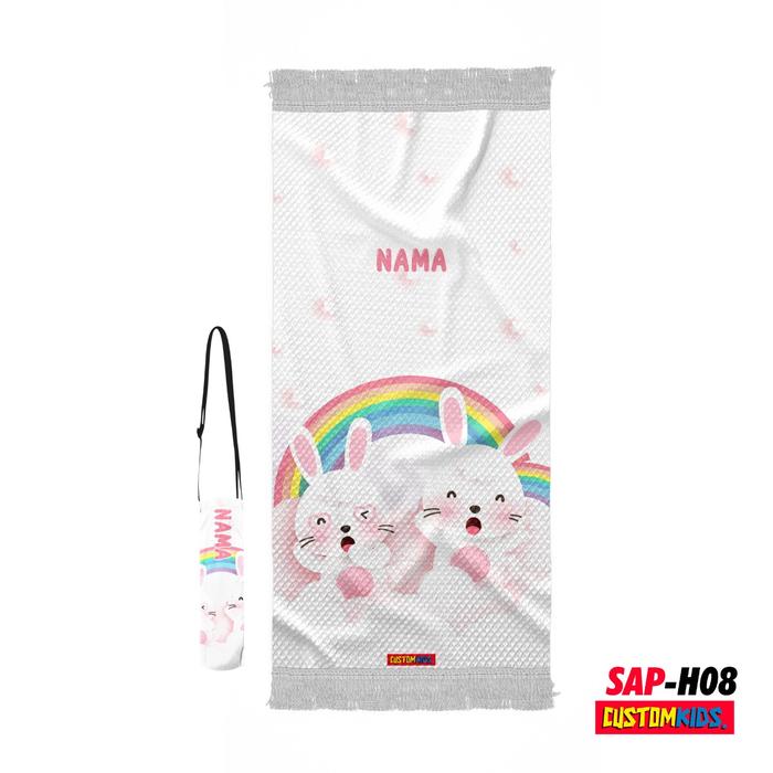 Gambar [CUSTOMKIDS] Sajadah Anak Custom Nama Prayermat, Souvenir Ulang Tahun - Rumbai dari Customkids undefined Tokopedia