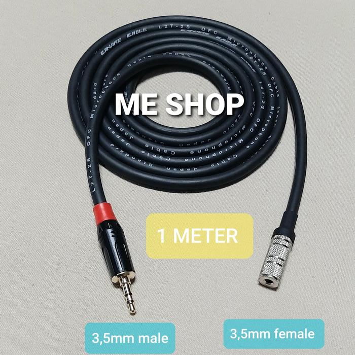 Gambar kabel extension Aux 3.5mm male to aux 3.5mm female canare KECIL - 1 METER dari IwaME Shop undefined Tokopedia