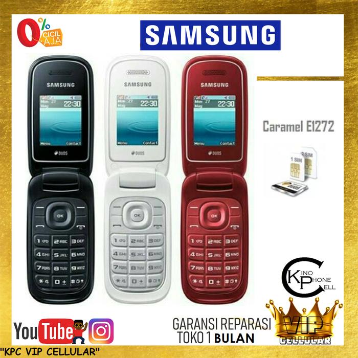Gambar SAMSUNG E 1272 CARAMEL FLIP GT E1272 - Hitam dari kinophonecell.id undefined Tokopedia