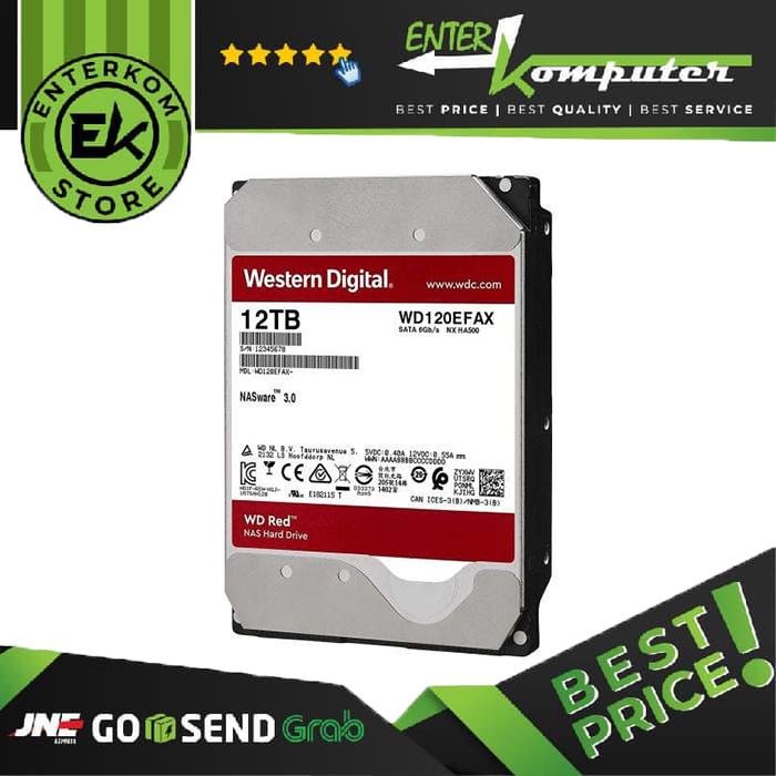 Gambar WDC 12TB SATA3 256MB - Red - WD120EFAX / HDD 12TB dari Enter Komputer Official undefined Tokopedia