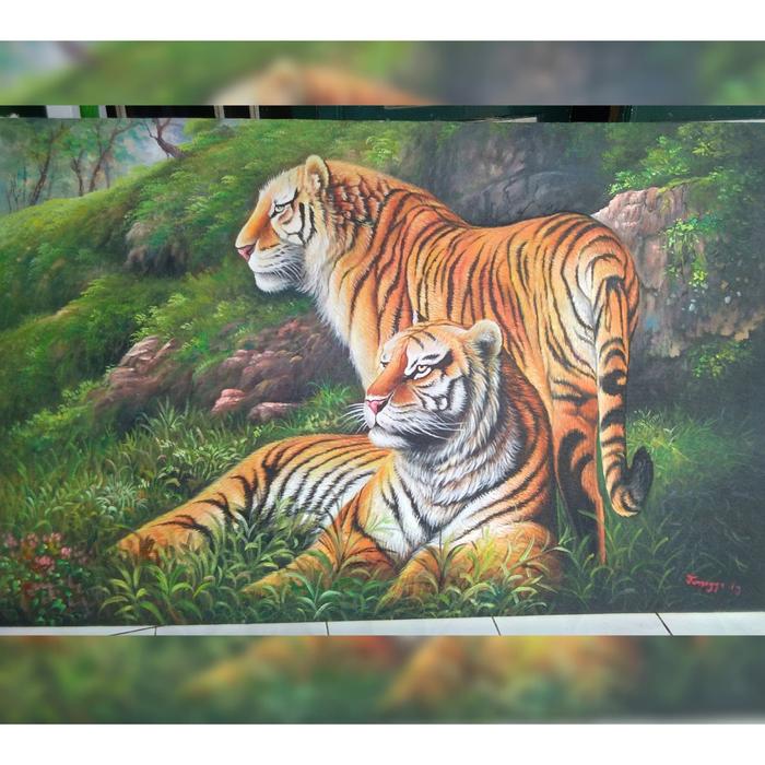 Jual Lukisan Macan Kab Bandung Lukisan Arissop Tokopedia