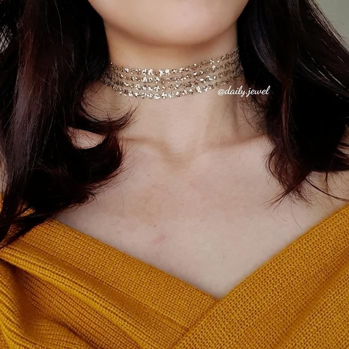 Jual Kalung Sequin Choker / Glitter 