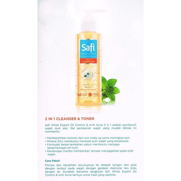 cara pakai safi 2 in 1 cleanser and toner oil control and acne