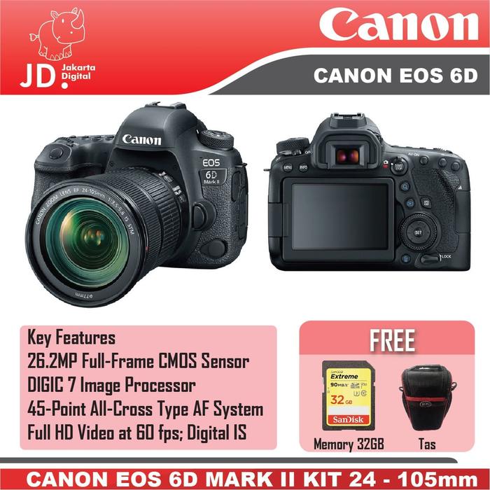Gambar Canon EOS 6D MARK II EOS 6D II kit 24-105mm F4L IS II PAKET 2 dari Jakarta Digital 8 undefined Tokopedia