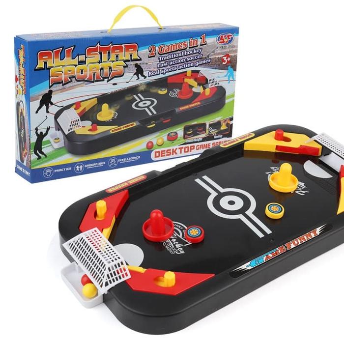 Gambar Mainan Anak 2 in 1 Board Games Hockey & Soccer toys kid Football table dari KADOJASPER undefined Tokopedia