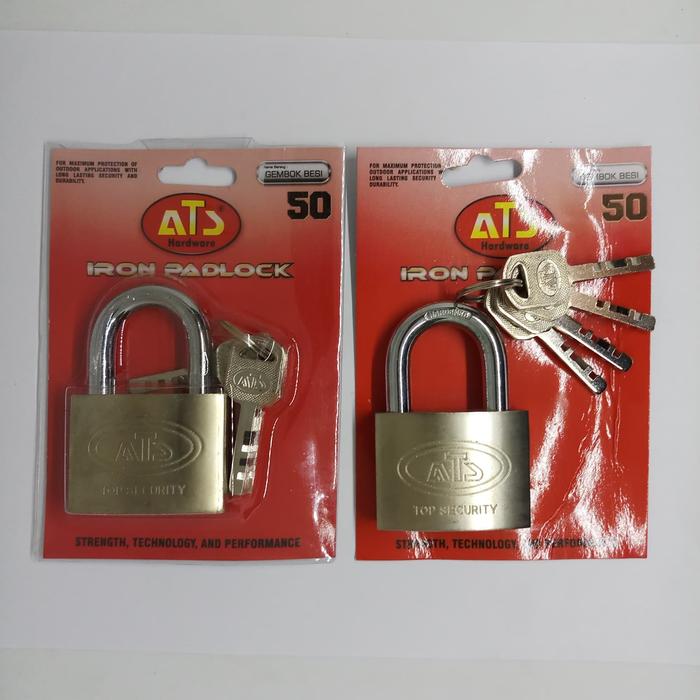 Gambar Gembok Besi 50mm Leher Pendek ATS / Gembok Pintu Chrome - TANPA BUBBLE dari joshedbert undefined Tokopedia