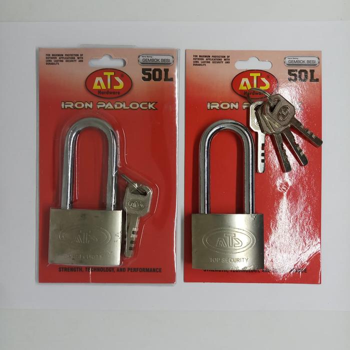 Gambar Gembok besi 50mm Leher panjang ATS / Gembok Pintu Chrome - TANPA BUBBLE dari joshedbert undefined Tokopedia