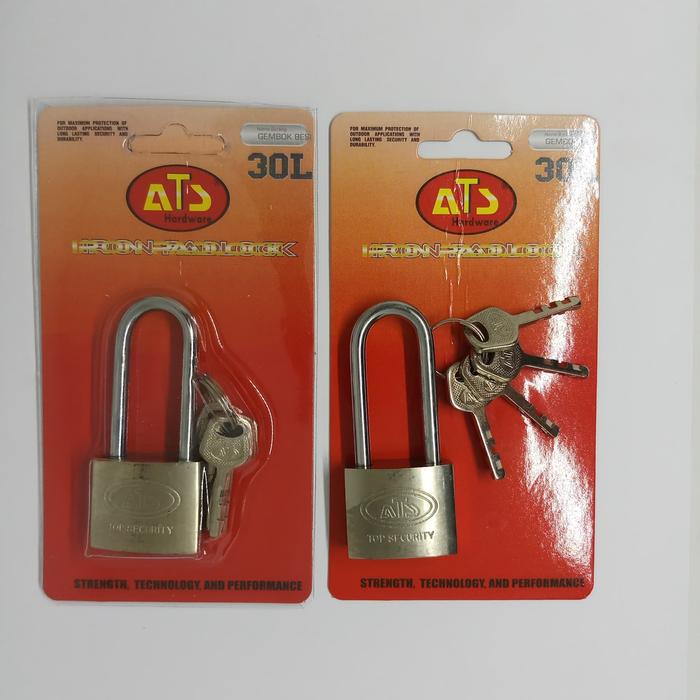 Gambar Gembok besi 30mm Leher Panjang ATS / Gembok Pintu Chrome - TANPA BUBBLE dari joshedbert undefined Tokopedia