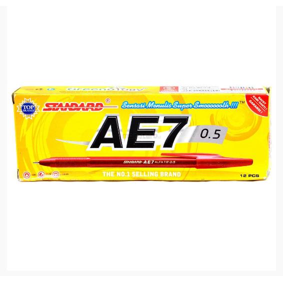 Gambar Pulpen Standard AE7-1 pack isi 12 pcs - Merah dari Packing Packing undefined Tokopedia