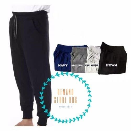 CELANA JOGGER PANTS HITAM TRAINING SWEATPANTS PRIA WANITA MURAH KEREN  Hitam, XL FIT XXL di Demand Store Bdg Tokopedia