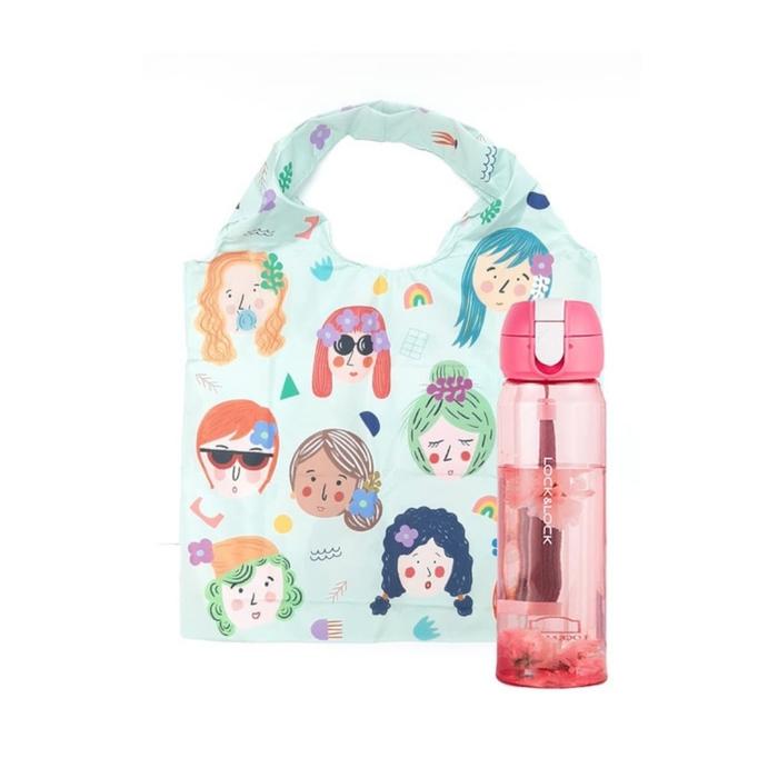 Gambar LocknLock X Ideku Handmade OneTouch Bottle with Exclusive Shopping Bag - Merah Muda dari joanc88 undefined Tokopedia