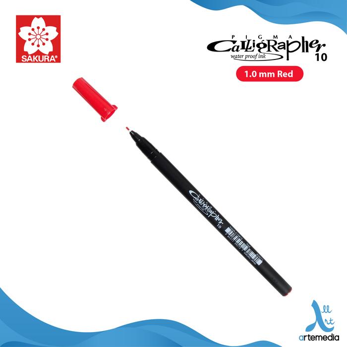 Gambar Pena Kaligrafi Sakura Pigma Calligrapher Pen - 10 RED dari Artemedia_NEW undefined Tokopedia