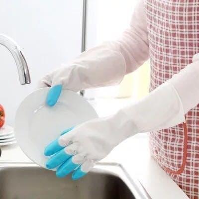Gambar Sarung Tangan Karet Cuci Piring Anti Air Rubber Glove dari Daengta Online Shop undefined Tokopedia