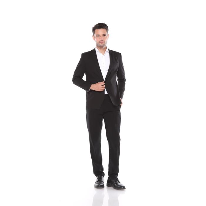 Gambar jas pria blezer pria jas kancing 1 jas nikah jas wisuda jas hitam - Hitam, XS dari Code Male undefined Tokopedia