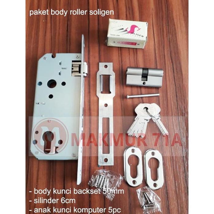 Gambar Kunci Pintu DORONG Mortise Lock Body Pelor Roller SOLIGEN 2206 50 mm dari Makmur71a undefined Tokopedia