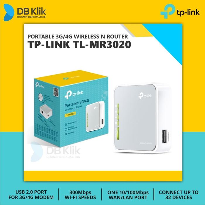 Gambar Wireless N Router Portable 3G/4G TP Link TL-MR3020 - TPLink TL MR 3020 dari DBKlik Indonesia undefined Tokopedia