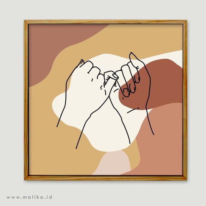 Gambar Pajangan Dinding Line Art 'Pinky Promise' Scandinavian Room dari malikawallart undefined Tokopedia